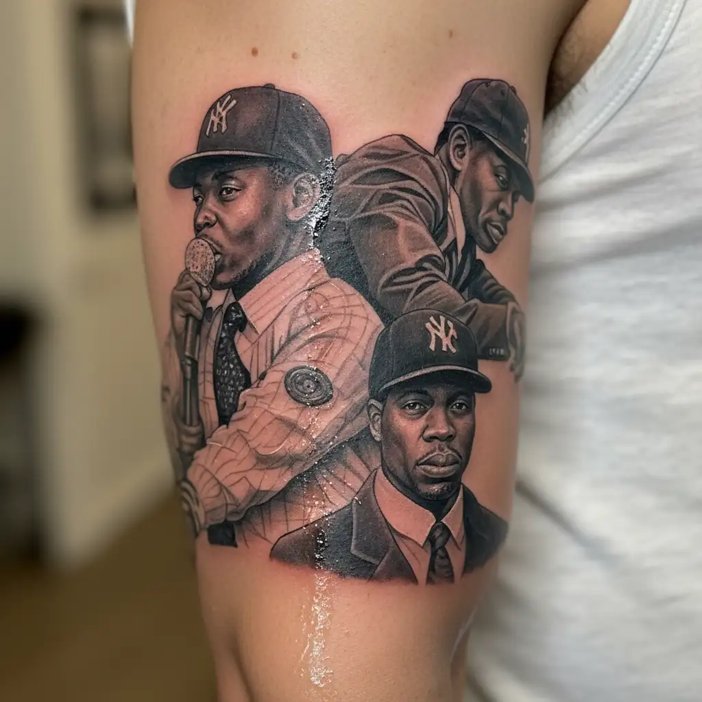 African American boys wearing baseball hats and suits in Philadelphia  tattoo design idea