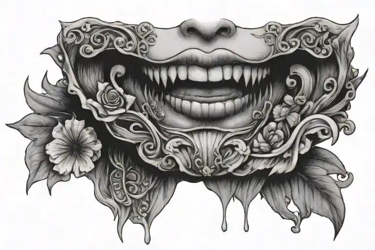 Throat tattoo design idea