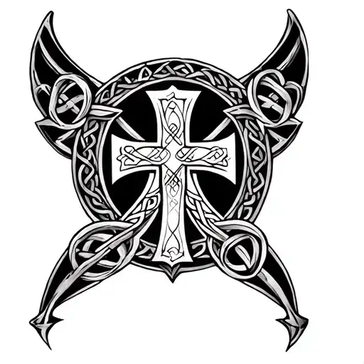 Celtic cross Depeche Mode tattoo design idea