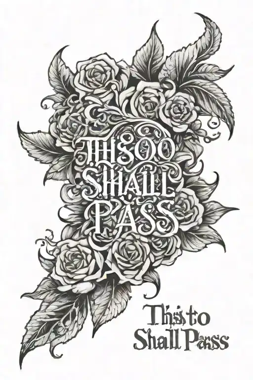 thunther with quote "this too shall pass" tattoo design idea