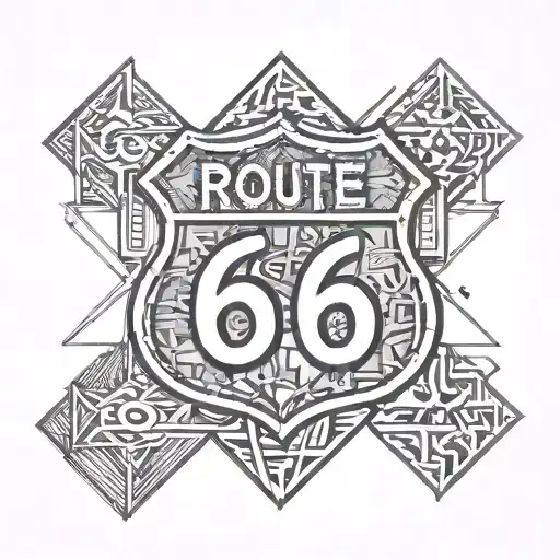 route 66 sign tattoo design idea