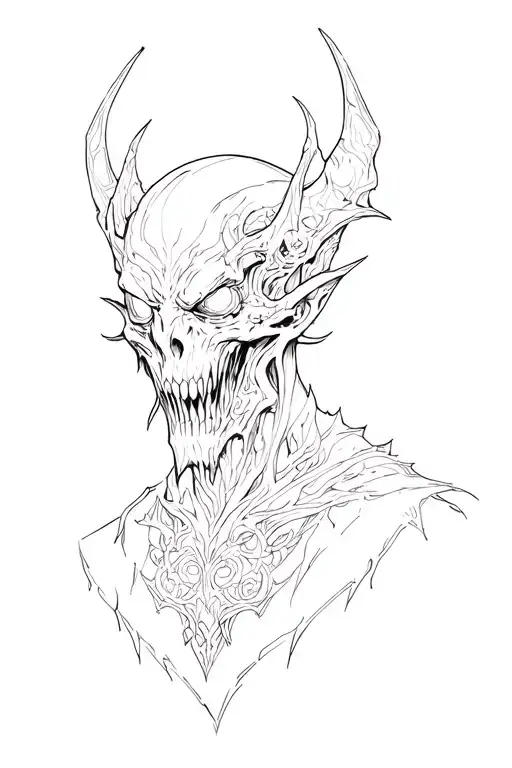 dark and demonic tattoo design idea