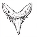 Shark tooth tattoo design idea