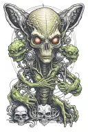 Dad, memorial, alien, Slovak, artist, musician, kind, strong, creative, love, protection, funny tattoo design idea