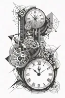 Clock abstract geometric tattoo design idea