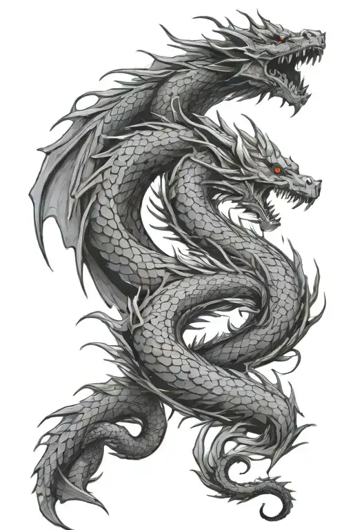 big and long dragon tattoo design idea
