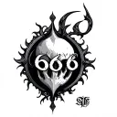 666 number tattoo design idea