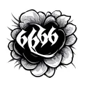 666 number tattoo design idea