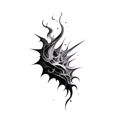 A side neck piece with no apparent meaning consisting of a mix of some spikes and mostly smoke into one shape tattoo design idea