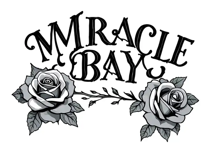 "Miracle Baby" roses tattoo design idea