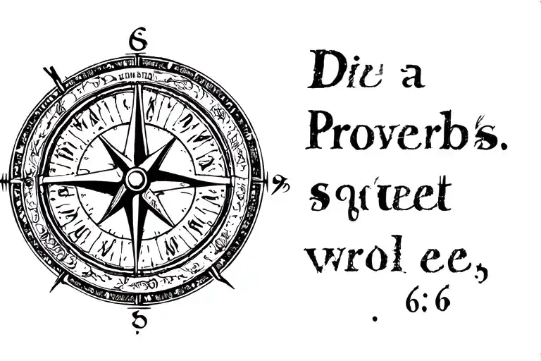 proverbs 3:5 6 compass tattoo design idea