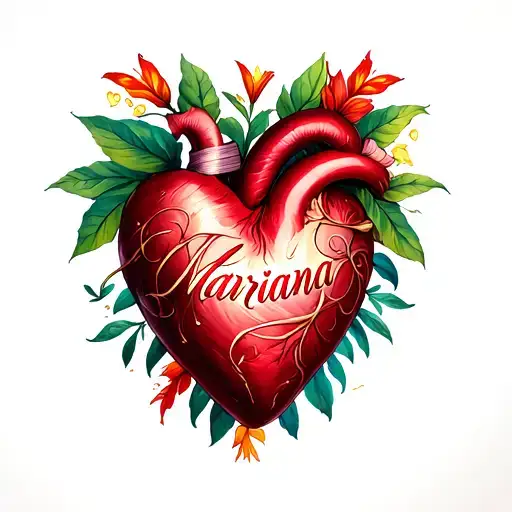 heart with name "Mariana" tattoo tattoo design idea