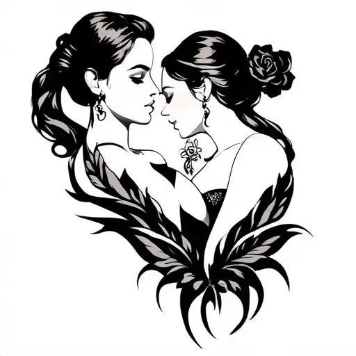 BDSM inspired tattoo featuring two lovers and chocking tattoo design idea