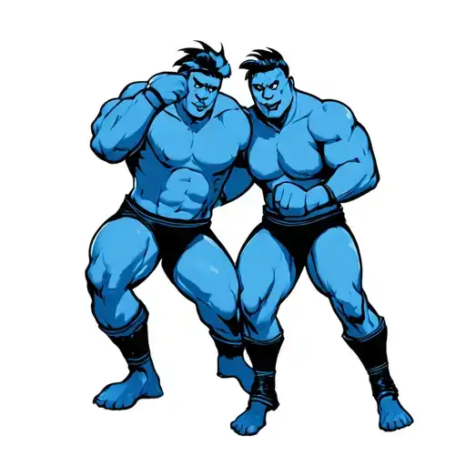 Bluey and wrestling tattoo design idea