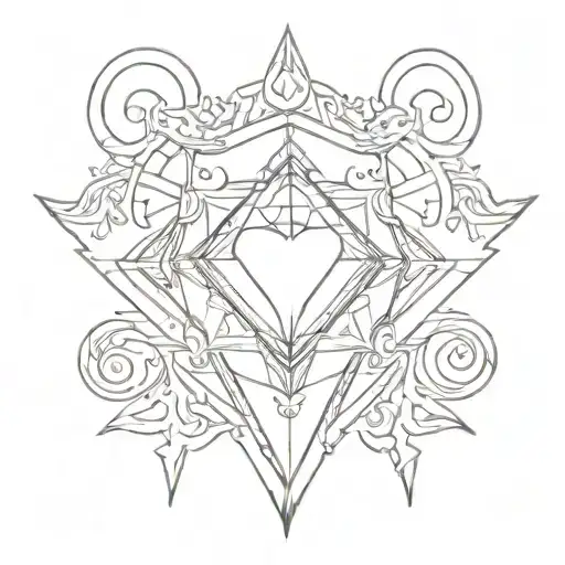 soul mates celestial heart crown diamond tattoo design idea
