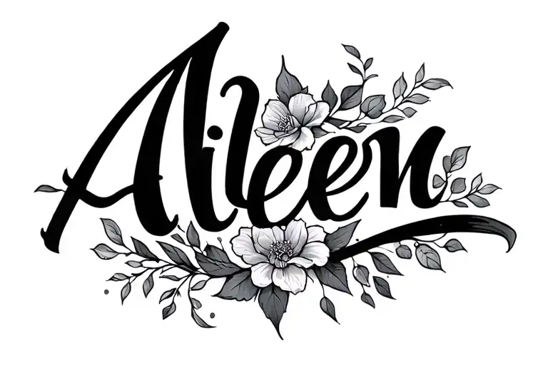 Name Aileen in calligraphy tattoo design idea