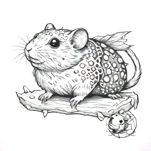 chihiro soot balls hamster fly tattoo design idea