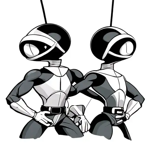 Marvin Martian back to back with himself  tattoo design idea