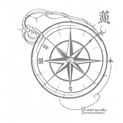 compass Japanese proverb Fall down seven times, get up eight tattoo design idea