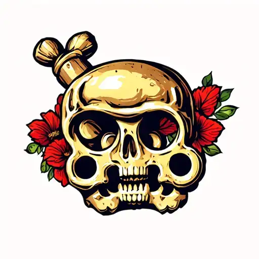 brass knuckles tattoo design idea