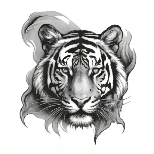 tiger face tattoo design idea
