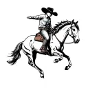 australian cowboy themed tattoo bucking horse cattle campdraft Australian stockman tattoo outline  tattoo design idea