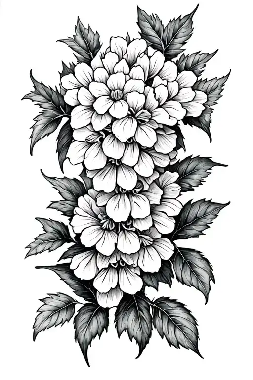 buddleia flower intertwined tattoo design idea