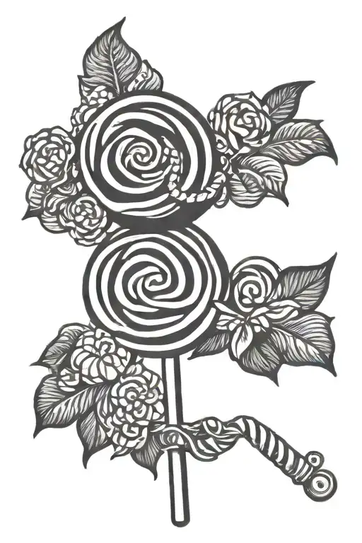 Lollipop tattoo design idea