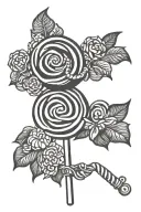 Lollipop tattoo design idea