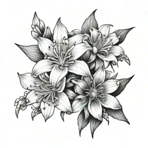 3 aster flowers wrapped tattoo design idea