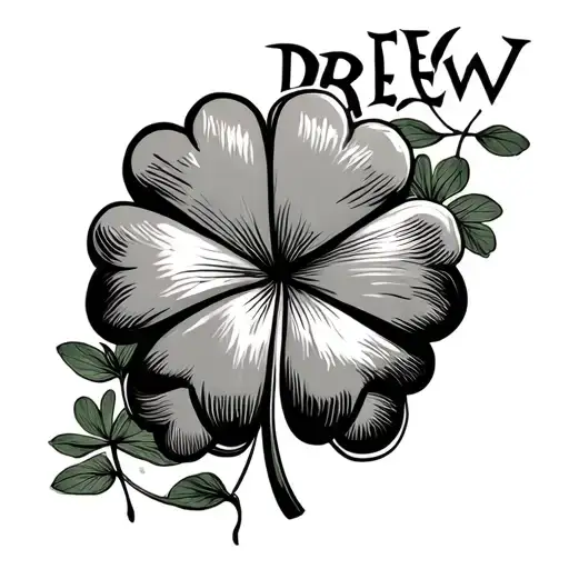 "Drew" 4 leaf clover tattoo design idea