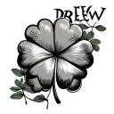 "Drew" 4 leaf clover tattoo design idea