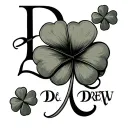 "Drew" 4 leaf clover tattoo design idea