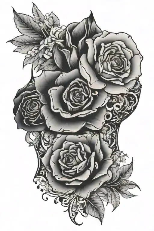 floral bras femme tattoo design idea