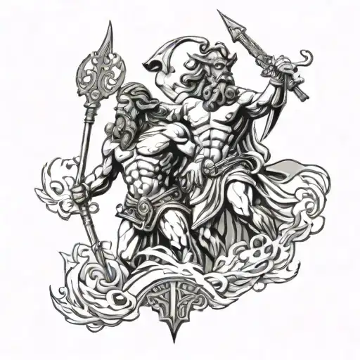zeus y poseidon tattoo design idea