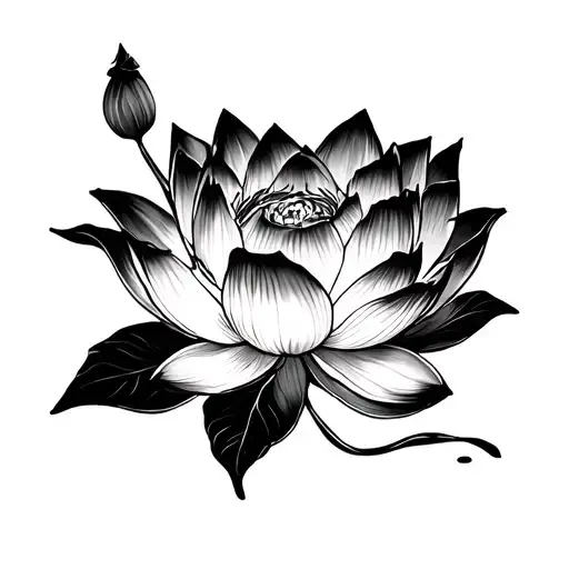Tattoo Design: Seductive Lotus on Right HipPlacement: Right hip, just above the hip bone, with a slight curve followin tattoo design idea