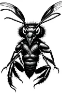 angry hornet tattoo design idea