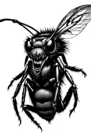angry hornet tattoo design idea