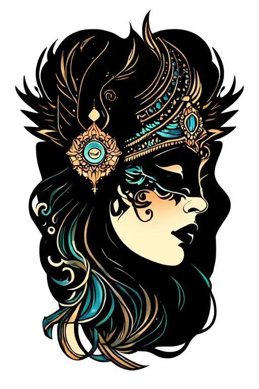 Gemini genie coming tattoo design idea