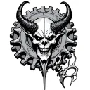 Ether gear Satan gravity tattoo design idea