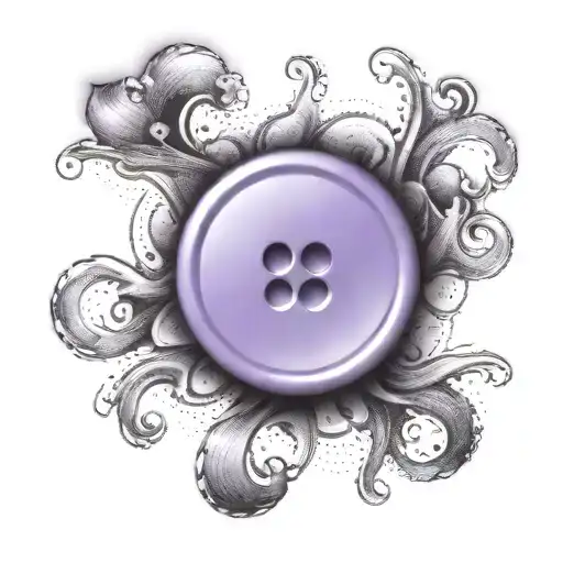a purple button with 4 even holes tattoo design idea