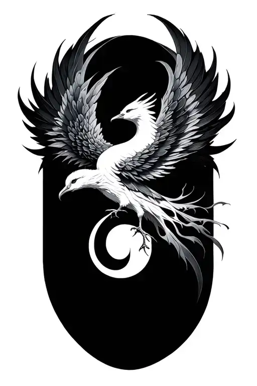 Semicolon phoenix transcendence minimalist tattoo design idea