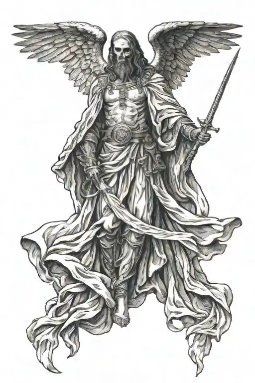 azrael angel of death tattoo design idea
