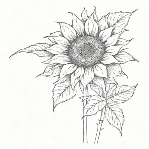 single sunflower tattoo design idea