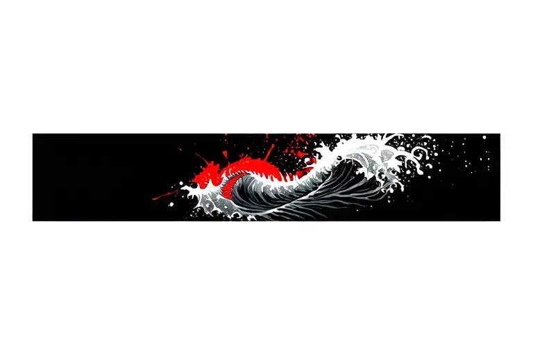 sea serpent waves flowing tattoo design idea