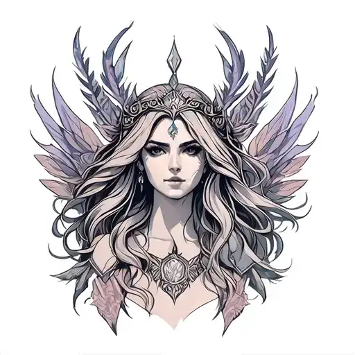 Freya goddess tattoo design idea
