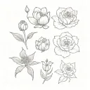 January, march, may, august, and december birth flowers tattoo design idea