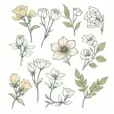 January, march, may, august, and december birth flowers tattoo design idea
