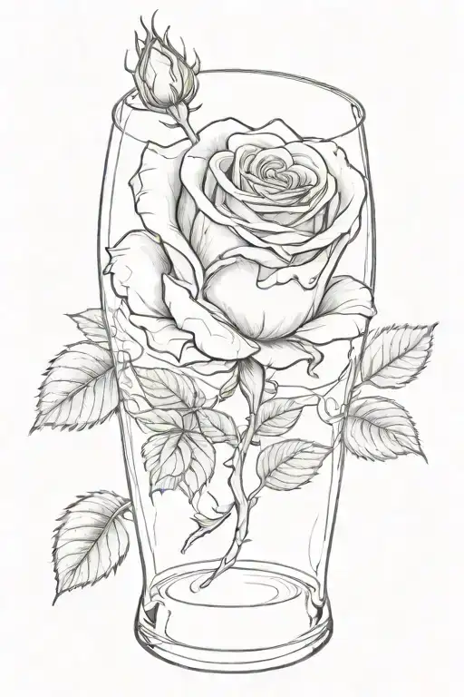 Rose under a glass breaking like the beauty and the beast tattoo design idea