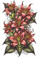 red spiderlily tattoo design idea
